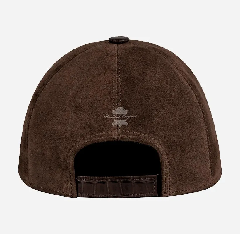 UNISEX Suede BASEBALL CAP Hip-Hop Cap Croc Print Leather Visor