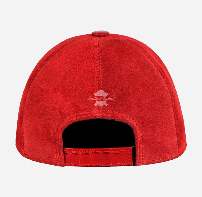 UNISEX Suede BASEBALL CAP Hip-Hop Cap Croc Print Leather Visor