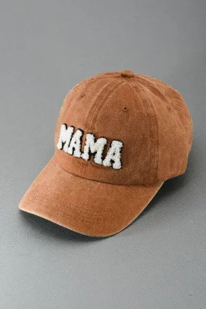 WASHED SHERPA MAMA BASEBALL CAP: BAKED CLAY