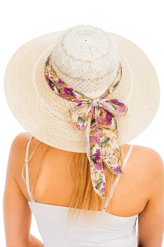 Wide brim toyo beach straw sun hat for women